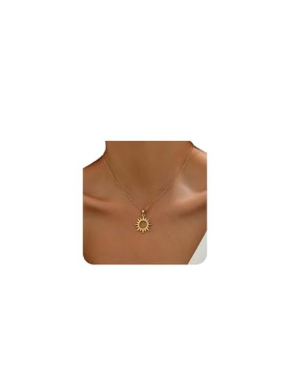 Dainty 18K Gold Plated Stainless Steel Horseshoe Moon Pendant Necklace